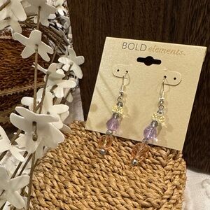 BOLD elements Lavender and Amber Earrings